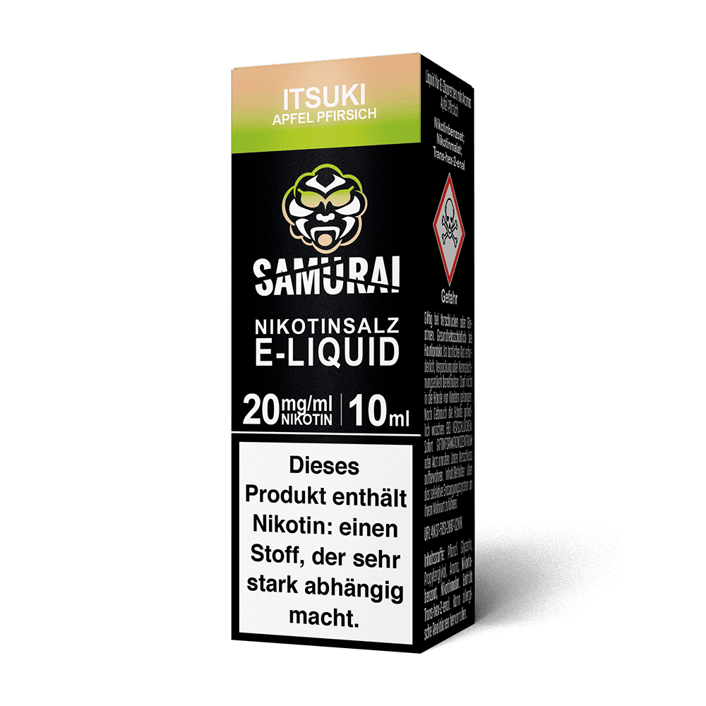 Samurai Nikotinsalz - Itsuki Apfel Pfirsich - Liquid 20mg 10ml