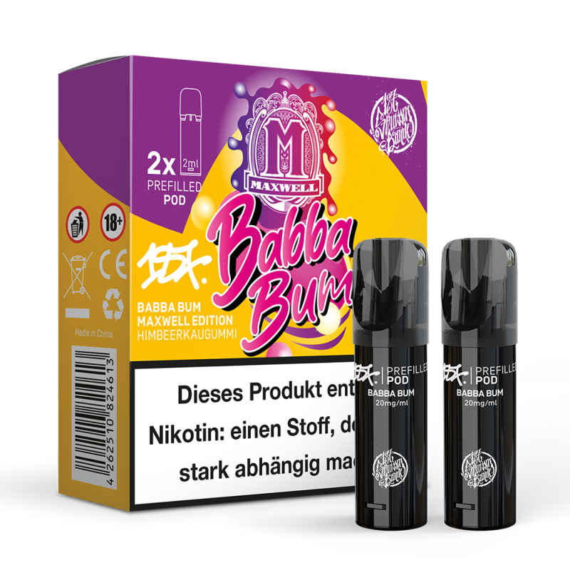 2x 187 Strassenbande Einweg Pod - Babba Bum Maxwell Edition - 20mg Nikotinsalz 2ml