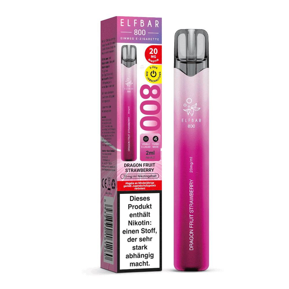 Elfbar 800 Einweg E-Zigarette - Dragon Fruit Strawberry - 20mg