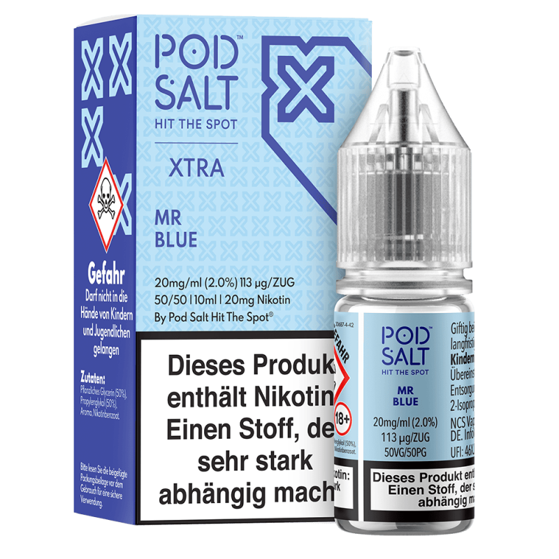 Pod Salt Xtra Nikotinsalz - Mr Blue - Liquid 10ml 20mg