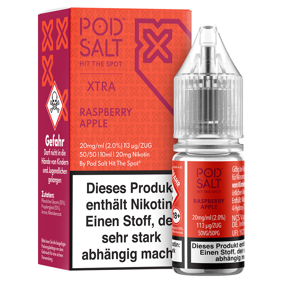 Pod Salt Xtra Nikotinsalz - Raspberry Apple - Liquid 10ml 20mg