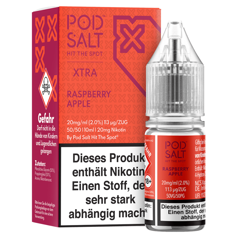 Pod Salt Xtra Nikotinsalz - Raspberry Apple - Liquid 20mg 10ml