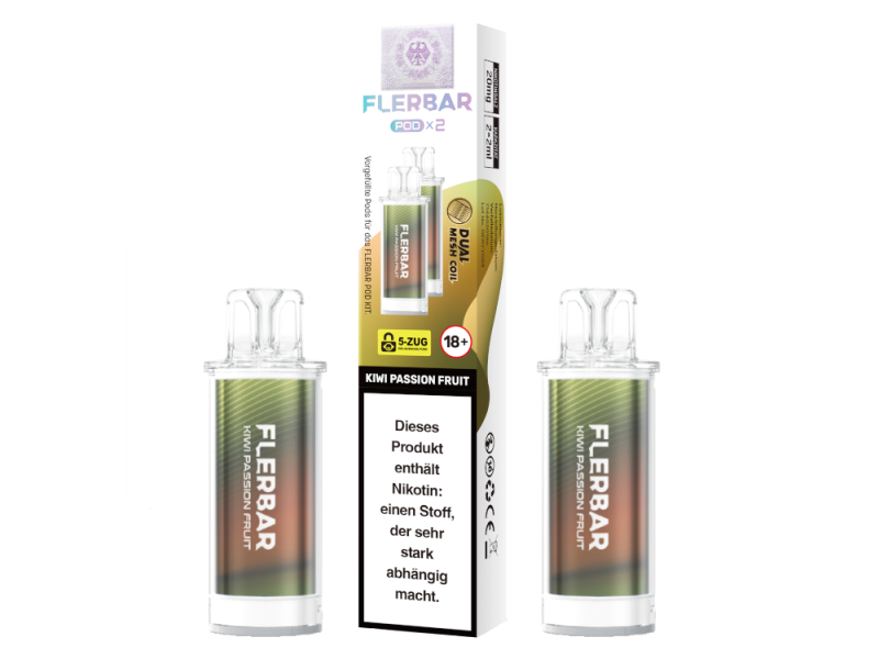 Flerbar Pod (2 Stk.) Kiwi Passion Fruit 20mg
