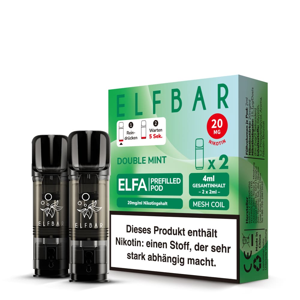 Elfbar ELFA Pods – Double Mint – 20mg – 2ml (2 Stück)