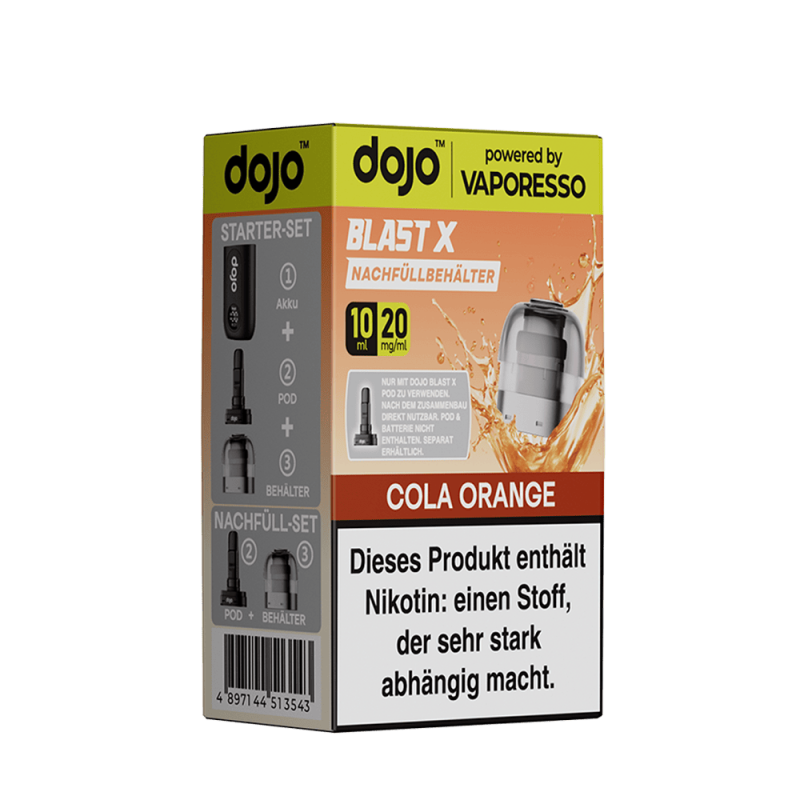 Vaporesso dojo Blast X Einweg Pod - Cola Orange - 20mg Nikotinsalz 10ml