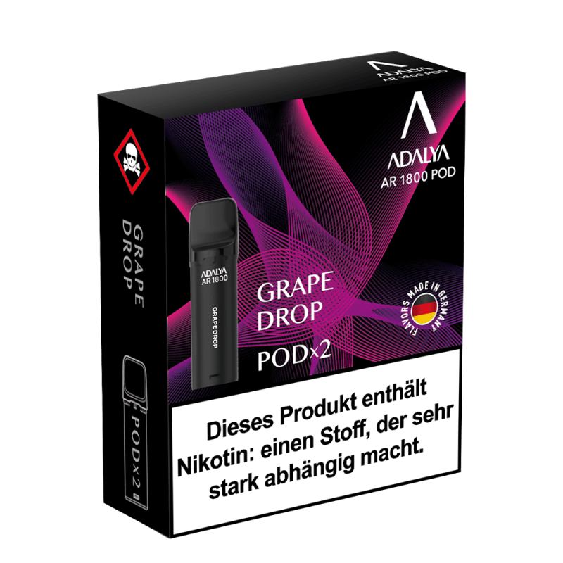 2x Adalya AR1800 - Grape Drop - 20mg Nikotinsalz 2ml