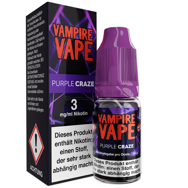Vampire Vape Liquid - Purple Craze - 10ml 3mg