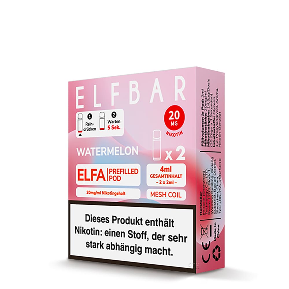 Elfbar ELFA Pods – Watermelon – 20mg – 2ml (2 Stück)