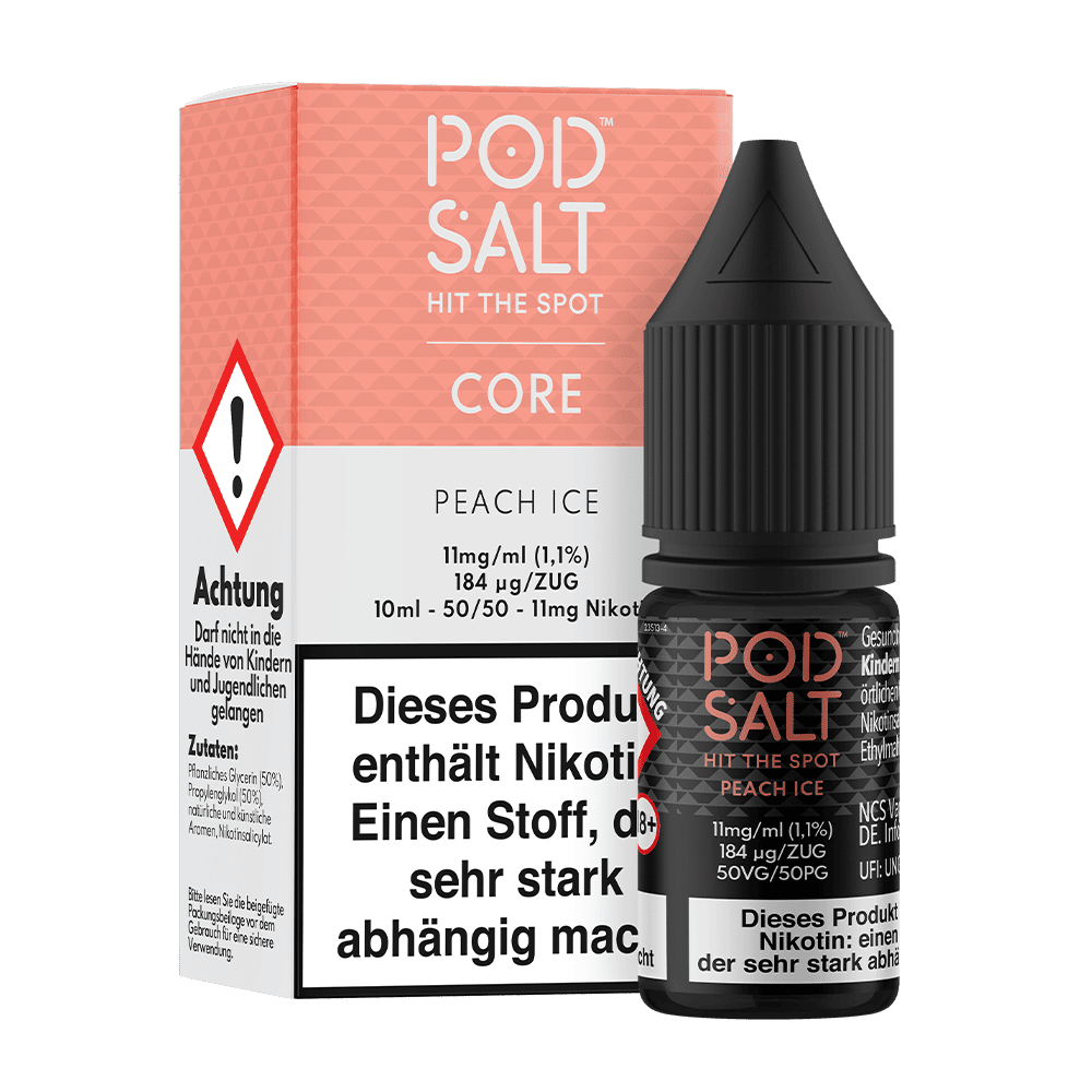 Pod Salt Core Nikotinsalz - Peach Ice - Liquid 10ml 11mg