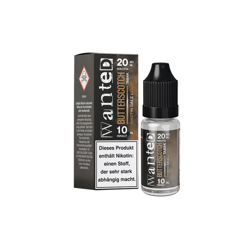 Wanted Nikotinsalz - Butterscotch Tabak - Overdosed 10ml Liquid