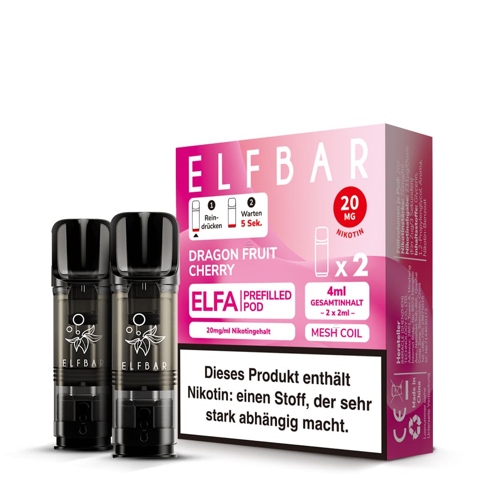 Elfbar ELFA Pods – Dragon Fruit Cherry – 20mg – 2ml (2 Stück)