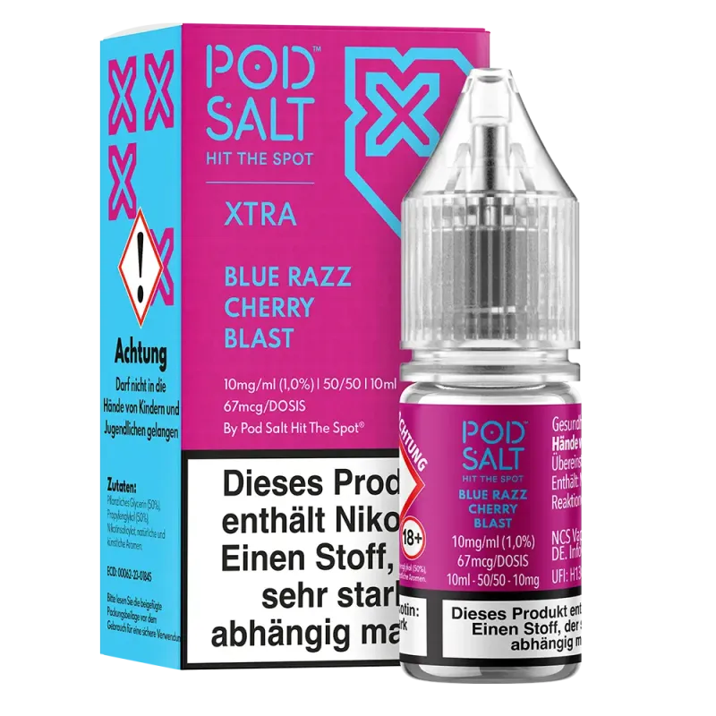 Pod Salt Xtra Nikotinsalz - Blue Razz Cherry Blast - Liquid 10ml