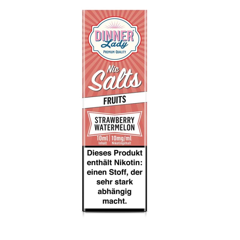 Dinner Lady Fruits Nikotinsalz - Strawberry Watermelon - 50/50 10ml Liquid 10mg