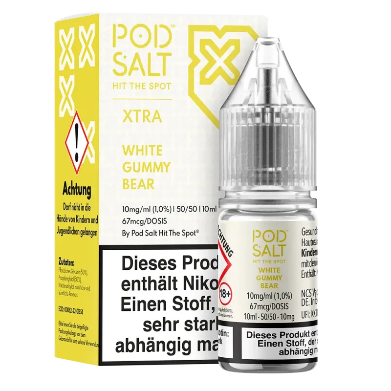Pod Salt Xtra Nikotinsalz - White Gummy Bear - Liquid 10ml 10mg