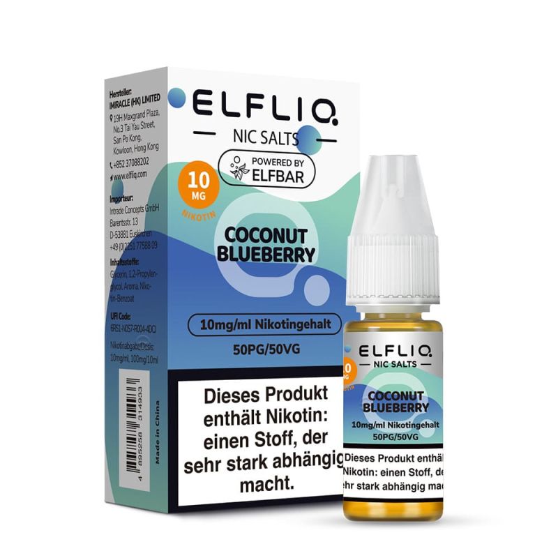 Elfliq by Elfbar Nikotinsalz - Coconut Blueberry - Liquid 10ml 10mg