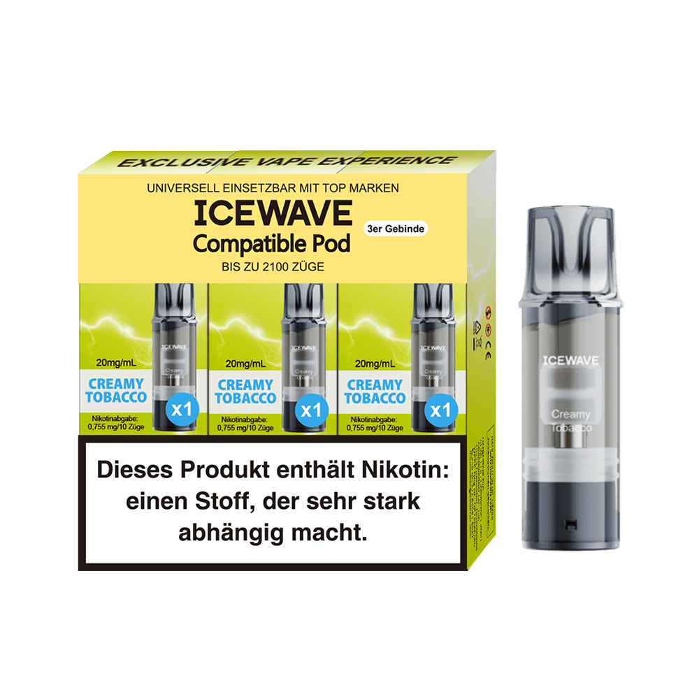 Icewave Pods – Creamy Tobacco – 20mg – 2ml (3 Stück)