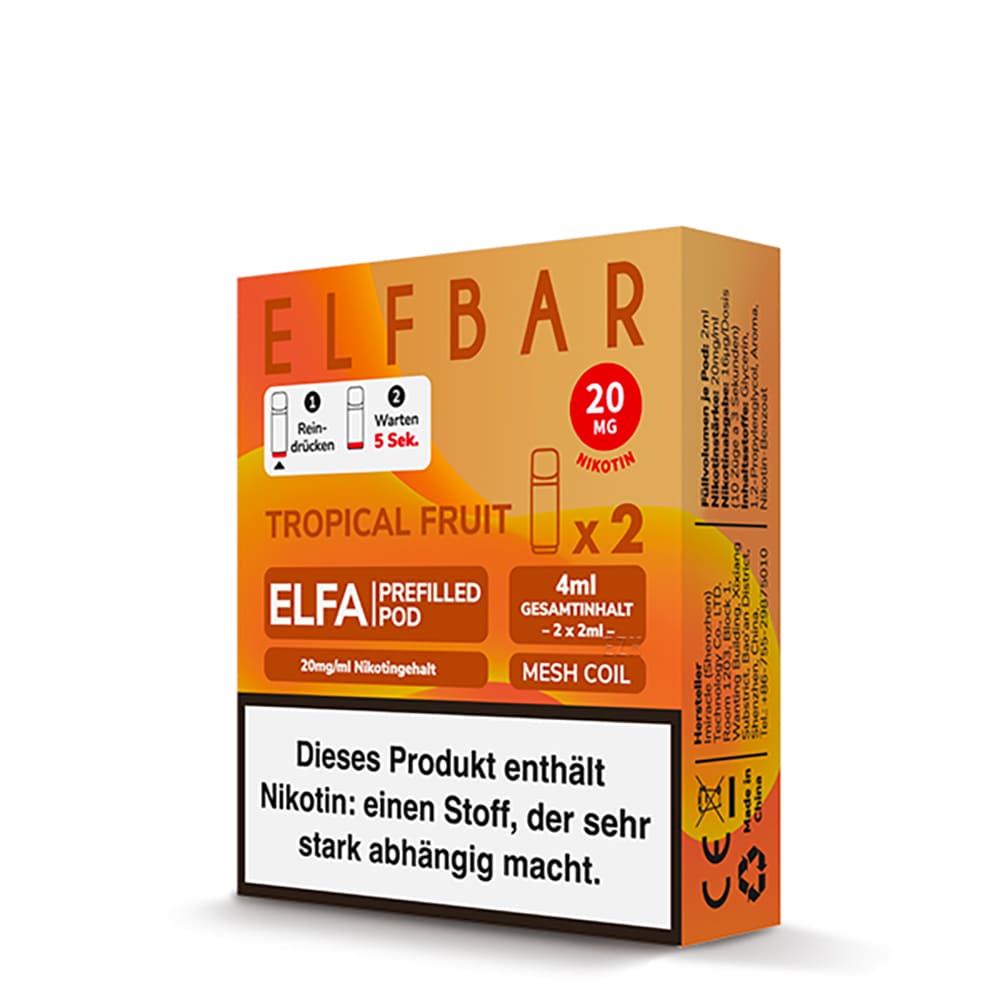 Elfbar ELFA Pods – Tropical Fruit – 2ml (2 Stück) 20mg