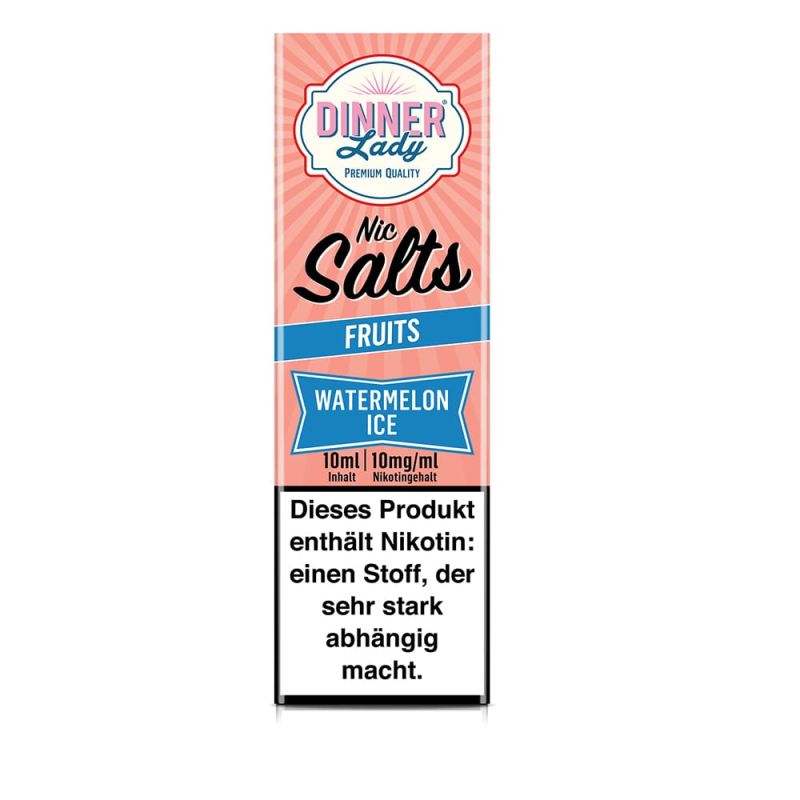 Dinner Lady Fruits Nikotinsalz - Watermelon Ice - 50/50 10ml Liquid 10mg