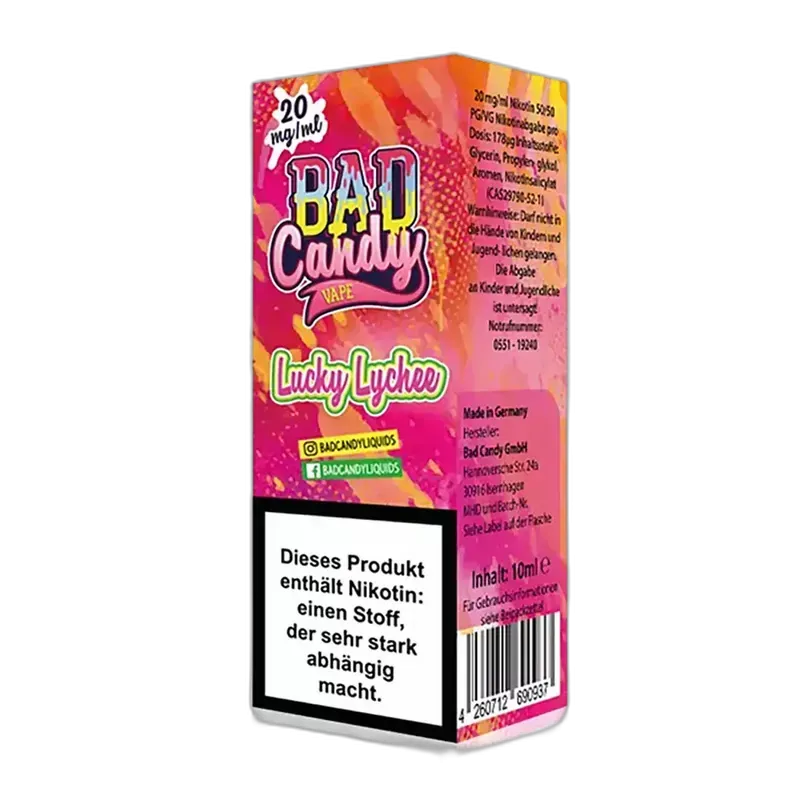 Bad Candy Nikotinsalz - Lucky Lychee - 10ml Liquid