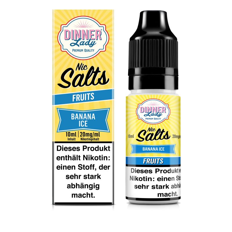 Dinner Lady Fruits Nikotinsalz - Banana Ice - 50/50 10ml Liquid 20mg