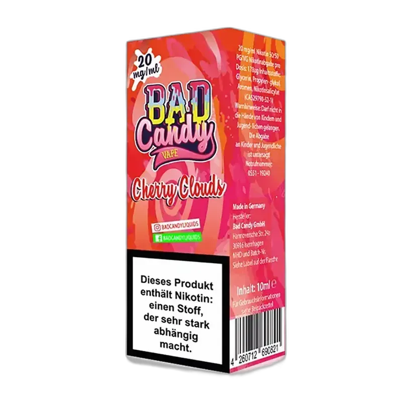 Bad Candy Nikotinsalz - Cherry Clouds - 10ml Liquid