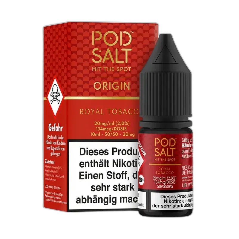Pod Salt Origin Nikotinsalz - Royal Tobacco - 10ml Liquid 20mg