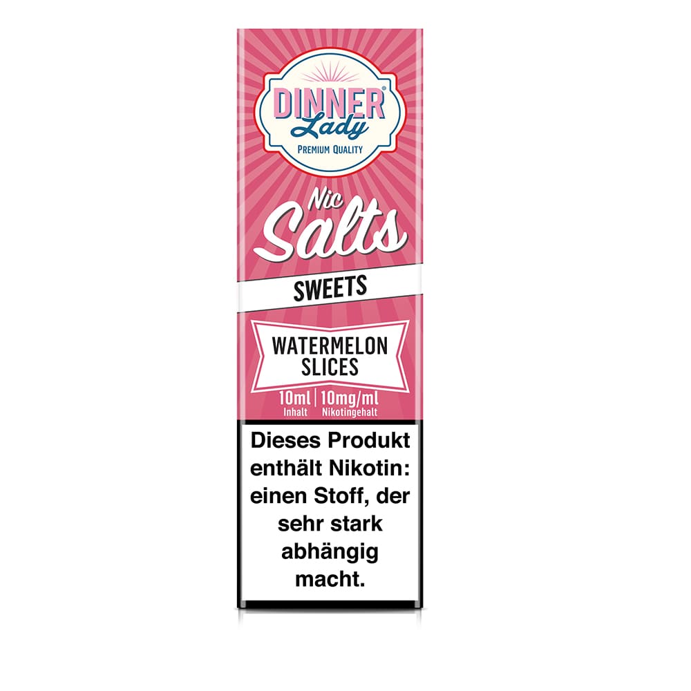 Dinner Lady Sweets Nikotinsalz - Watermelon Slices - 50/50 10ml Liquid 10mg