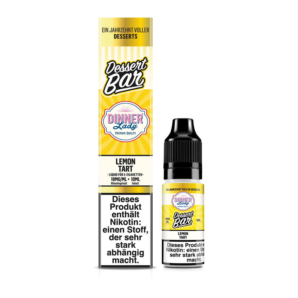 Dinner Lady Dessert Bar Nikotinsalz - Lemon Tart - Überdosiert 50/50 10ml Liquid 10mg