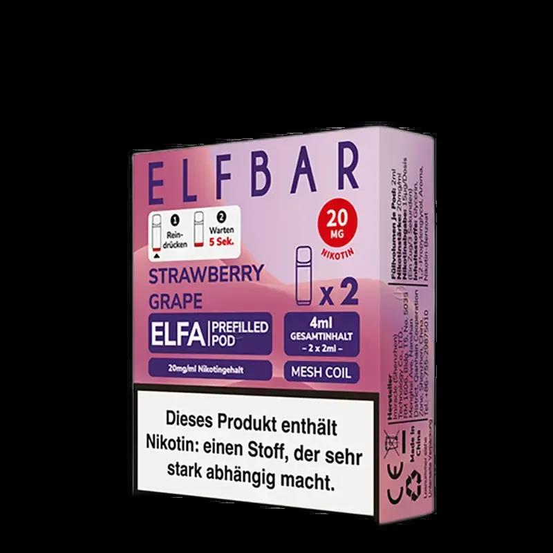 2x Elfbar Elfa Einweg Pod - Strawberry Grape - 20mg Nikotinsalz 2ml