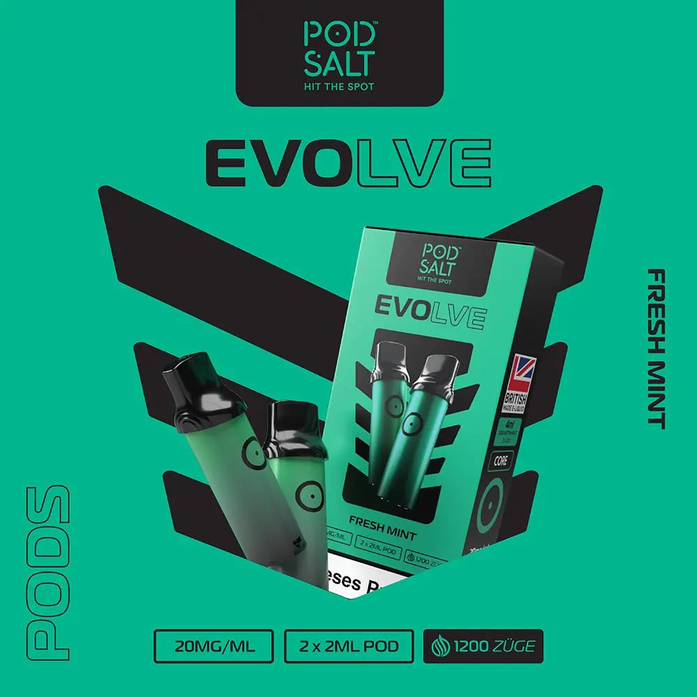2x Pod Salt Evolve Einweg Pod - Fresh Mint - 20mg Nikotinsalz 2ml