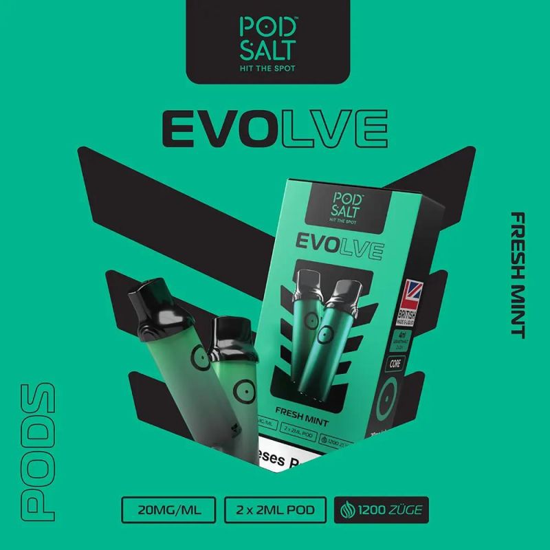 2x Pod Salt Evolve Einweg Pod - Fresh Mint - 20mg Nikotinsalz 2ml