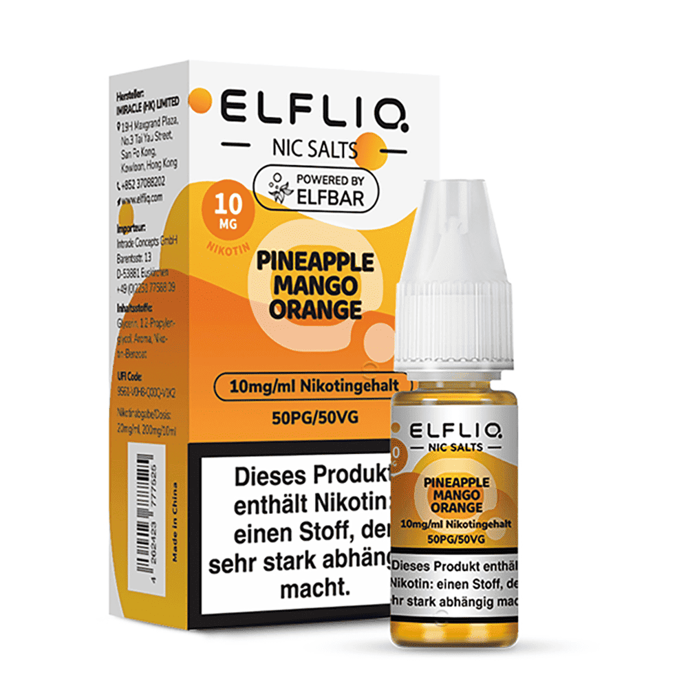 Elfliq by Elfbar Nikotinsalz - Pineapple Mango Orange - Liquid 10ml 10mg