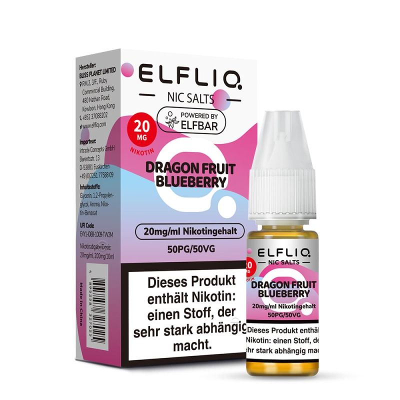 Elfliq by Elfbar Nikotinsalz - Dragon Fruit Blueberry - Liquid 10ml 20mg