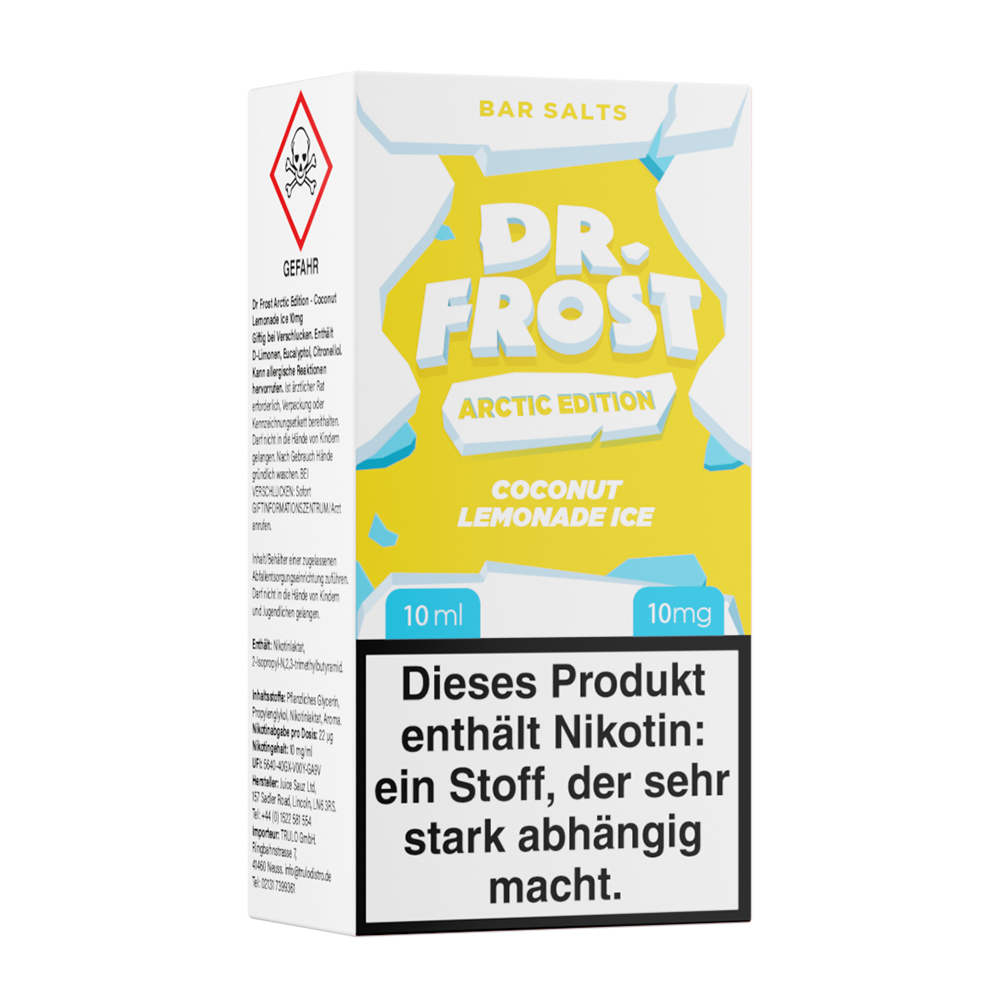 Dr. Frost Nikotinsalz - Coconut Lemonade Ice - Liquid 10ml Flasche 10mg