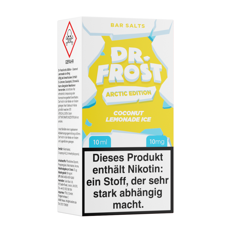 Dr. Frost Nikotinsalz - Coconut Lemonade Ice - Liquid 10ml Flasche 10mg
