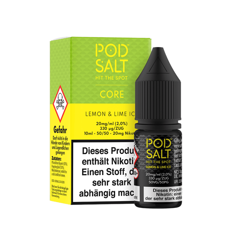 Pod Salt Core Nikotinsalz - Lemon & Lime Ice - Liquid 20mg 10ml