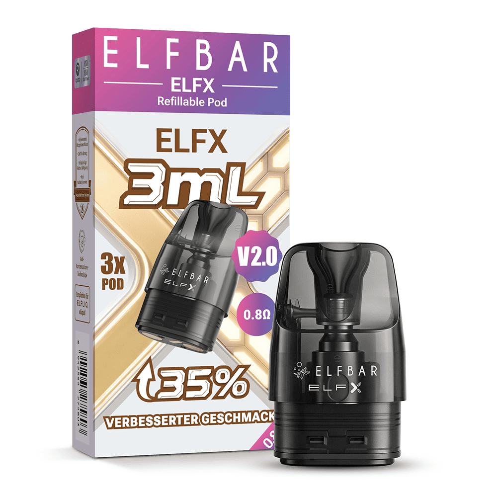 3x Elfbar ELFX V2.0 3ml Pod 0,8 Ohm (ELFX, Mini, Pro, 2)
