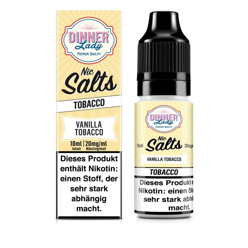Dinner Lady Nikotinsalz - Vanilla Tobacco - 50/50 10ml Liquid 20mg