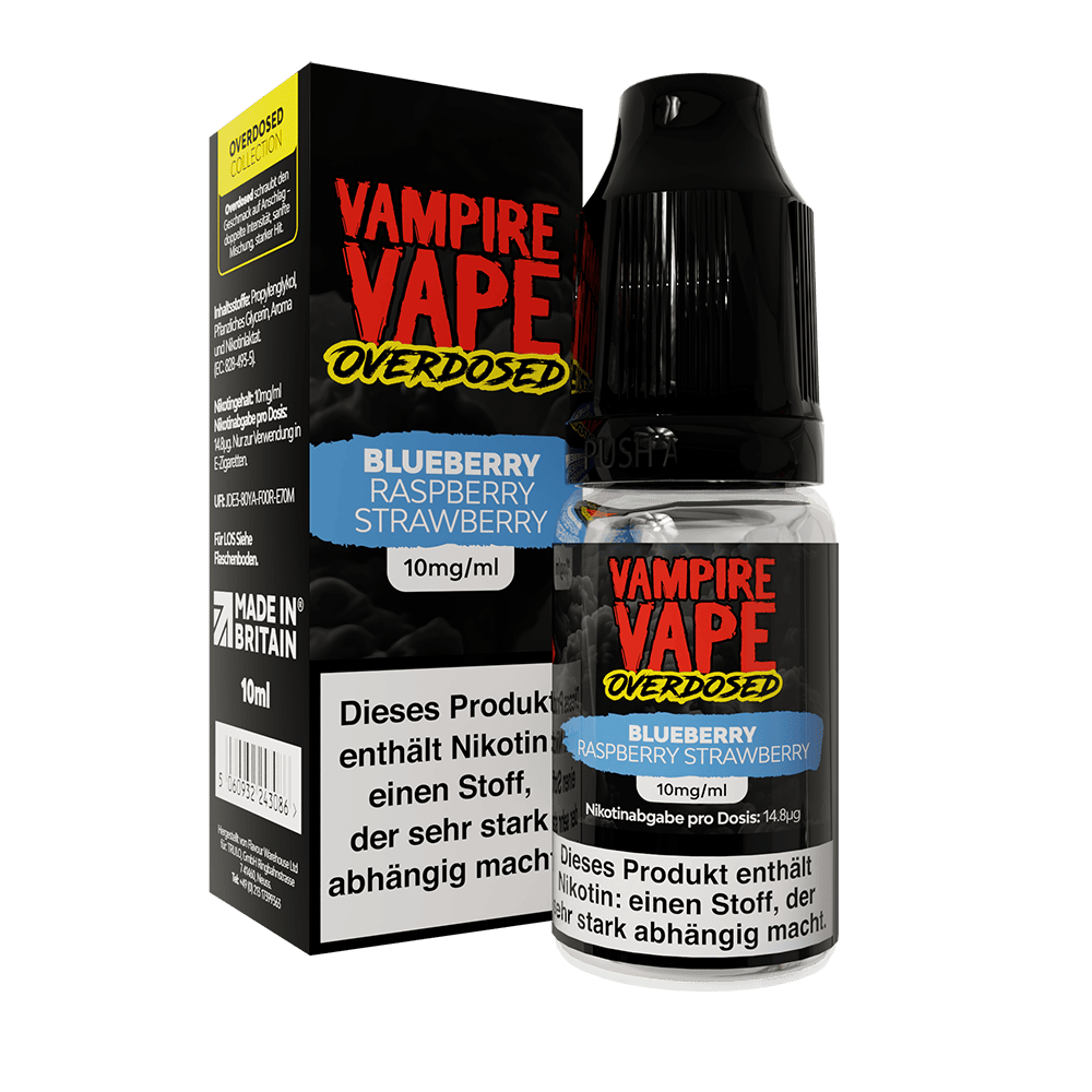 Vampire Vape Nikotinsalz - Blueberry Raspberry Strawberry - Liquid 10mg