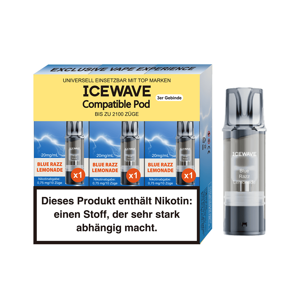 Icewave Pods – Blue Razz Lemonade – 20mg – 2ml (3 Stück)
