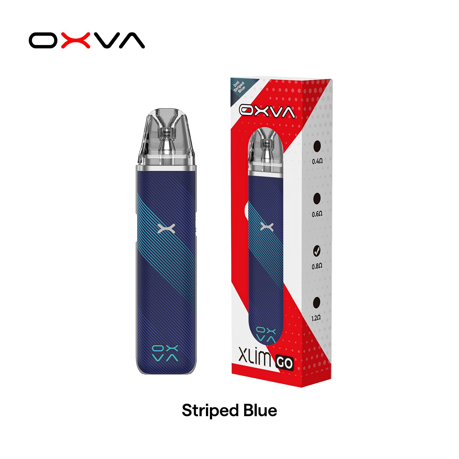 Podmod, Vape, Streifenblau, Blaues Muster, 0,4Ω-0,8Ω-1,2Ω